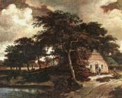 Landscape with a Hut - 梅因德尔特·霍贝玛